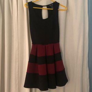 Formal Striped Maroon and Black Dress